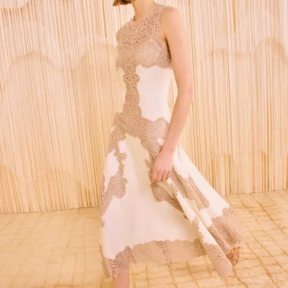 ULLA JOHNSON
Arlette Sleeveless Handkerchief Lace Midi Dress